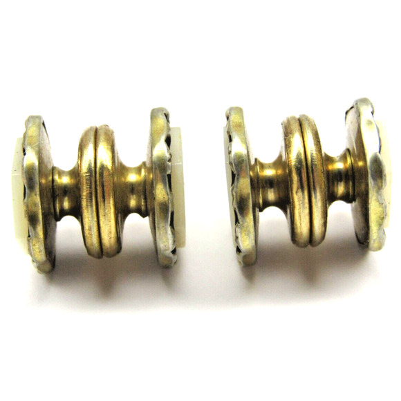Baer & Wilde Cufflinks Mother of Pearl Kum-A-Part Gold Men Formal Wear - Picture 3 of 4